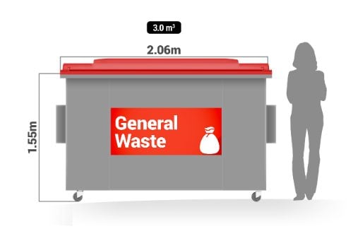 General Waste 3m bin service