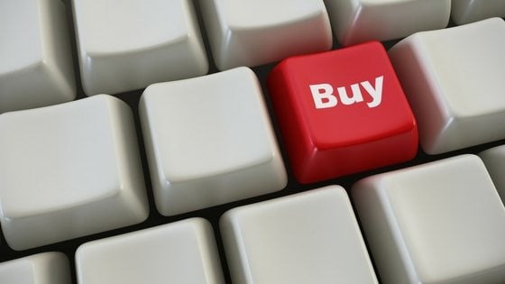 keyboard with "buy" key