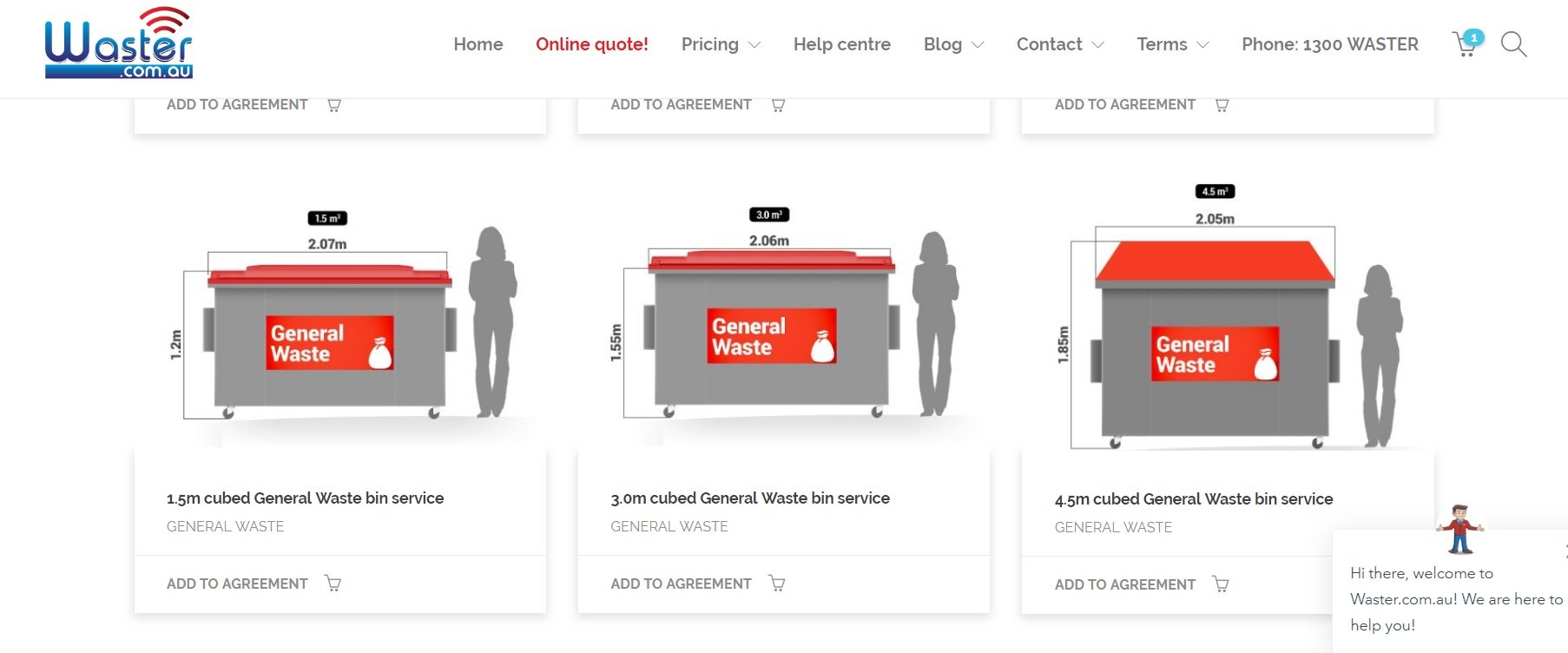 commercial garbage bin sizes