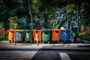 recycling bins