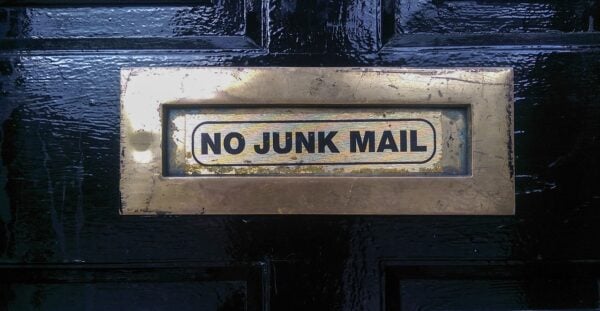 no junk mail allowed