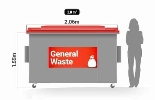 canberra act 3m front load bin skip for business