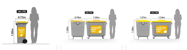 available sizes commingled recycling bin