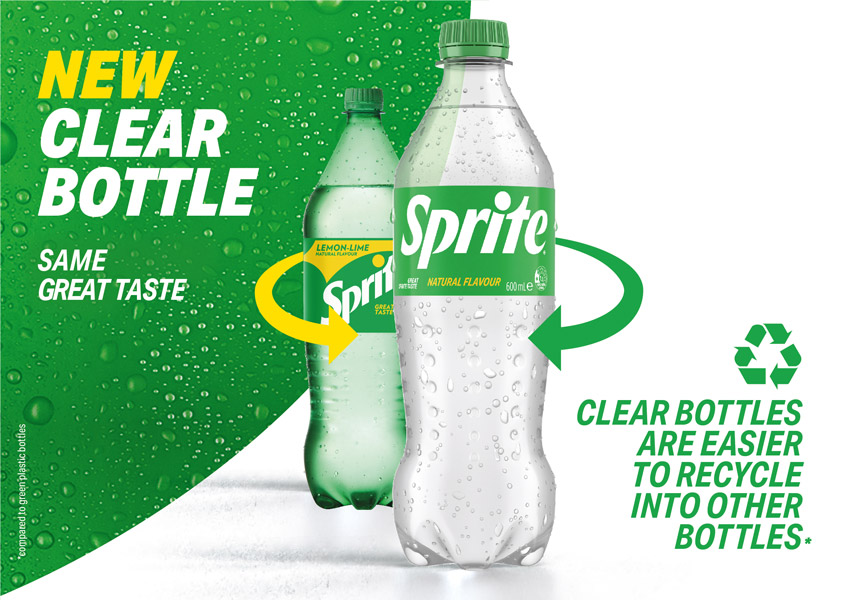 sprite bottle recycling australia switching from green to clear bottle