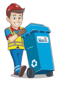partner with waster: mr waster with bin